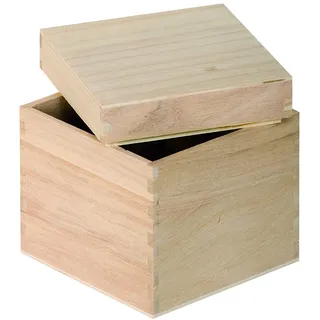 Artemio VIBB19 Aufbewahrungswürfel, Holz, Beige, 12 x 12 x 12 cm