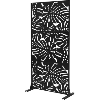 ML-Design Metall-Sichtschutz Roma, 90x180 cm, aus Stahl, Raumteiler - 3 Paneele, Trennwand erweiterbar mit Ständer, Paravent freistehend, Deko Sichtschutzwand wetterfest für Garten, Balkon, Terrasse