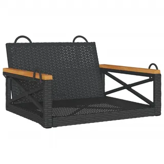 vidaXL Hängesessel Schwarz 63x62x40 cm Poly Rattan - Schwarz