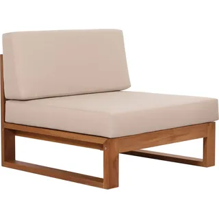 Teako Design Loungesessel Molveno aus Teakholz – Gartenstuhl ohne Armlehnen mit bequemen Auflagen für Terrasse & Garten