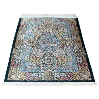 morgenland Orientteppich »Perser - Ghom - 119 x 81 cm - dunkelblau«, rechteckig, 10 mm Höhe, Wohnzimmer, Handgeknüpft, Einzelstück mit Zertifikat, blau