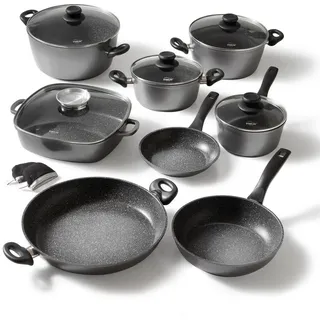 Stoneline Kochgeschirr-Set 13-Teilig , Grau , Metall , Kochgeschirr, Töpfe, Topfsets