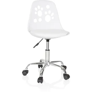 hjh OFFICE 742002 Kinderdrehstuhl Fancy I Kunstleder Weiß mitwachsender Drehstuhl im peppigen Design