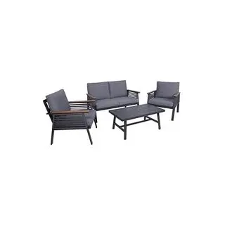 Garden Pleasure Loungegruppe DENIA grau, anthrazit Metall, 12-teilig