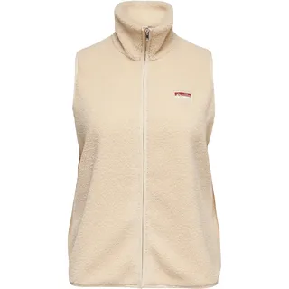Plüschweste ONLY CARMAKOMA "CARHOLLY TEDDY WAISTCOAT ZIP SWT", Damen, Gr. M, oyster gray, Plüsch, Obermaterial: 100% Polyester, unifarben, normal, Westen Plüschweste