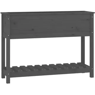 Pflanzkübel mit Ablage Grau 111,5x34,5x81 cm Massivholz Kiefer - Grau