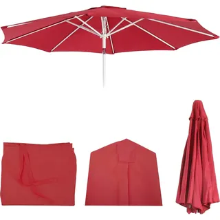 Ersatz-Bezug für Sonnenschirm N18, Sonnenschirmbezug Ersatzbezug, Ø 2,7m Stoff/Textil 5kg rot - Rot