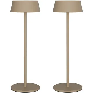 K-Bright 2 Stück LED Akku Tischleuchte, Kabellose tischlampe, 3000K warmweißes led tischlampe outdoor, Dimmbare Tischlampe Geeignet Für Abendessen, Lesen, Schlafzimmer, Garten Und Vieles Mehr Khaki