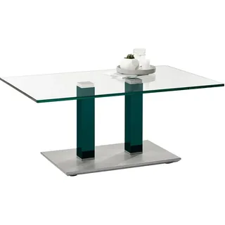 Couchtisch , Blau, Grün, Edelstahlfarben , Metall, Glas , rechteckig , eckig, Säule, Bodenplatte , 70x46-65x110 cm , höhenverstellbar , Wohnzimmer, Wohnzimmertische, Couchtische, Höhenverstellbare Couchtische