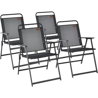 Costway Gartenstuhl 46 x 40 x 84 cm schwarz 4 St.