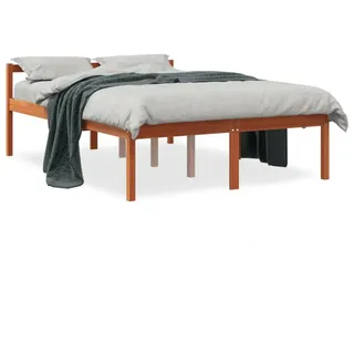 vidaXL Seniorenbett Wachsbraun 140x200 cm Massivholz Kiefer - Braun