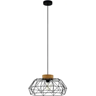 EGLO Padstow 1-flg. Ø45,5 cm rund schwarz/natur