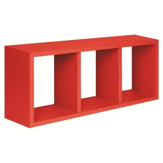 Homemania HOMSAN_006 Tristano Wandregal, Schlafzimmer, Büro-MDF, rot, 70 x 30 x 15,5 cm