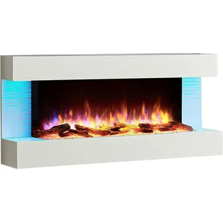 Elektrokamin BALDERIA Helia - Wandkamin, 2000 W - Weiß - Weiß