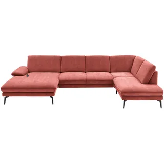 Dieter Knoll Wohnlandschaft , Koralle , Textil , U-Form , 344x208 cm , Fußauswahl, Stoffauswahl, Sitzqualitäten, seitenverkehrt erhältlich, Hocker erhältlich, Rücken echt, individuell planbar, haustierfreundlicher Bezug , Wohnzimmer, Sofas & Couches, Wohnlandschaften, Wohnlandschaften in U-Form