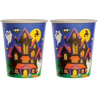 Baker Ross FX223 Halloween Party Partybecher-10 Stück, Trinkbecher aus Papier für den Kindergeburtstag (Packung mit 2)