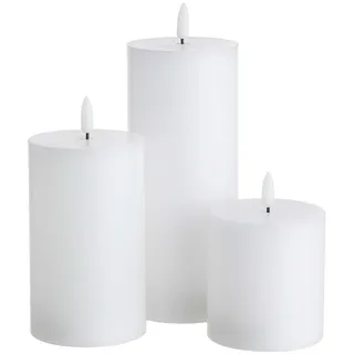 Butlers Led-Kerzen (3er Set) Nordic Light , Weiß , Paraffin , LED integrated , 8x18x8 cm , Dekoration, Kerzen & Kerzenhalter, LED-Kerzen