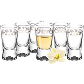 Glasmark KROSNO, 25ml, Set von 6, Schnapsgläser, Wodka Gläser, Shotgläser Set Glas, Stamper für Alkohol, Spülmaschinenfest, Hochwertiges Glas, Bruchsicher