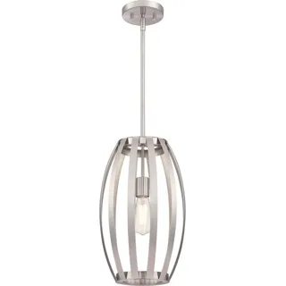 Einflammige Pendelleuchte Farah Nickel gebürstet - Silber