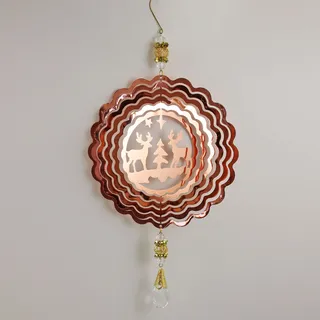 Weihnachten Laser Schnitt Metall Wandbehang Drehmeißel Deko Mit Rentier - Kupfer