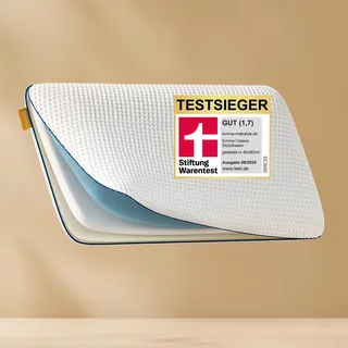 Emma Classic Stützkissen 80x40 cm – Testsieger Kopfkissen (Stiftung Warentest, Gut (1,7), Ausgabe 09/2025; getestet in 40x80 cm) – Kissen, Atmungsaktiv, Waschbarer Bezug