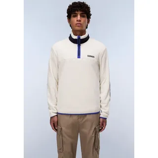 Fleecepullover NAPAPIJRI "DERGANA", Herren, Gr. XXL, beige dimity, Web, Obermaterial: 100% Polyester, normal normal, Bündchen, Sweatshirts Fleecepullover, mit Stehkragen und Reißverschluss
