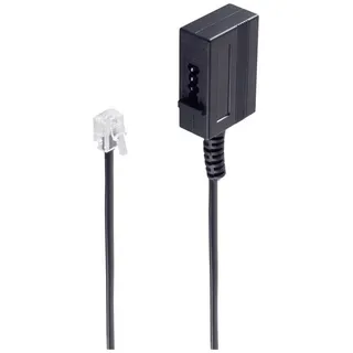 ShiverPeaks -BASIC-S--Western-Stecker 6/4 auf TAE N-Kupplung, 0,2m, Telefon Zubehör