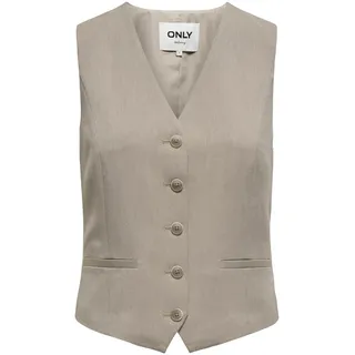 ONLY Damen Weste ONLIris-Hattie Anzugsweste Büro Business Damenweste einreihig 15331287 Taupe Gray Melange 36