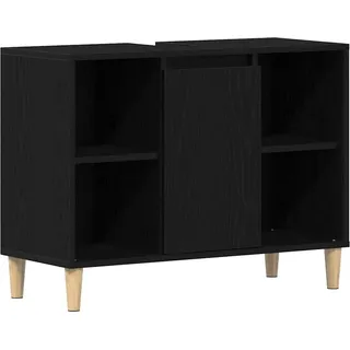 vidaXL Spülbeckenschrank Eiche Schwarz 80x33x60 cm Holzwerkstoff - Schwarz