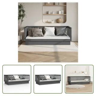 The Living Store Tagesbett Grau 80x200 cm Massivholz Kiefer - Grau