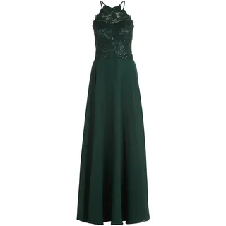 Abendkleid VERA MONT "Abendkleid rückenfrei", Damen, Gr. 40, EURO, grün (schwarz moss), Obermaterial: 100% Polyester PES., Kleider Abendkleid