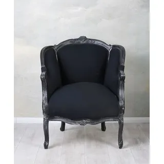 Armlehnsessel Rokoko Stuhl Schwarz Armlehnsessel Barocksessel Polstersessel