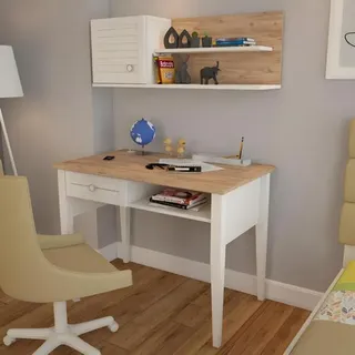 Wandmodul aus Holz in Weiß modern, elegantes Design - Weiß