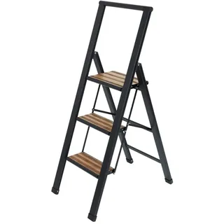 Alu-Design Klapptrittleiter 3 Stufen schwarz