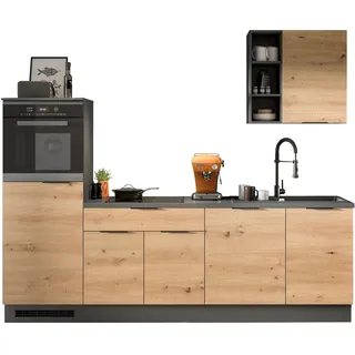 kochstation Küchenzeile KS-Lulea 260 cm schwarz