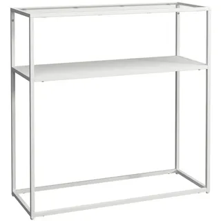 [en.casa] Kuhmo Konsolentisch 80x80x30 cm Weiß/Transparent