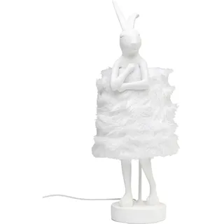 Kare Design Tischleuchte Animal Rabbit, Weiß/Silber, Hasenleuchte, Tischlampe, Schlafzimmerlampe, Tiermotiv, kein Leuchtmittel enthalten, 26x24x68 cm (H/B/T)