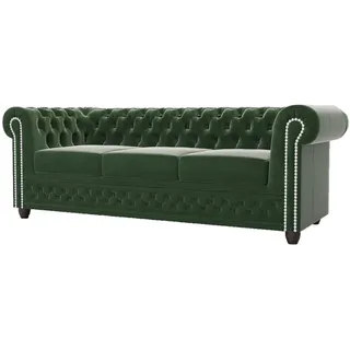 S-Style Chesterfield-Sofa 3-Sitzer mit Schlaffunktion Nyx Flasche grün Samt , Smaragdgrün , Textil , Echtholz,Buche, Birke , Füllung: Komfortschaum,Komfortschaum , 203x28x86 cm , Blauer Engel, FSC Mix, Oeko-Tex®, Hergestellt in Europa , Babymöbel & Kindermöbel, Kinderzimmer & Jugendzimmer, Schlafsofas