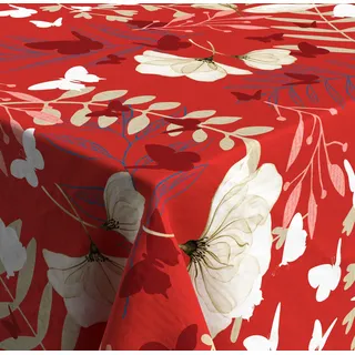 Venilia Tischdecke mit Aufdruck Moorea, Tischtuch, Tischwäsche, Tischdeko, bügelfrei, aus Polyester, rund, 1,8m x 1,8m, 59500