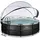 Black Leather Pool Ø 488 x 122 cm inkl. Sandfilteranlage, Abdeckung, Poolleiter, Reparaturset
