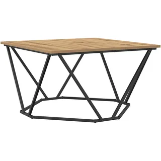 vidaXL Couchtisch Massivholz Eiche 80x80x45 cm