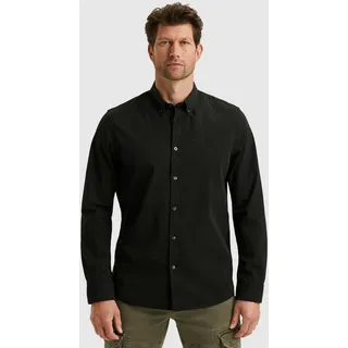Langarmhemd PME LEGEND, Herren, Gr. L, N-Gr, schwarz, Web, Obermaterial: 97% Baumwolle, 3% Elasthan, unifarben, regular fit normal, Manschette, Hemden Langarmhemd, mit Logo Stickerei