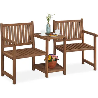 Relaxdays Gartenbank 161 x 86 x 0 cm Braun