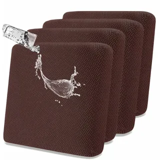 SHANNA Stretch Sofa Sitzkissenbezüge rutschfest Sofabezug: 4 Stück Moderne Couchkissenbezüge Wasserdichter Akzent-Sofakissenbezüge Ersatz Geeignet für Sessel, Sofasitzbezug (Kaffee)