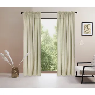 LeGer Home by Lena Gercke Gardine »Marusha« Stangendurchzug 1 Stk. tlg. 1 Schal, Leinenoptik, grob gewebt, verschiedene Größen, grün