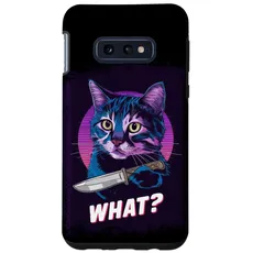 Hülle für Galaxy S10e Halloween Katze Messer Design Witzige Tier Katzen