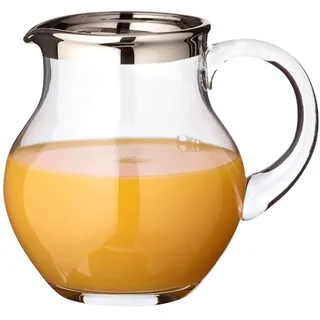 EDZARD Krug Olivia, mundgeblasenes Kristallglas mit Platinrand, Höhe 17 cm, Fassungsvermögen 1,5 Liter - Karaffe, Glaskrug, Wasserkrug, Pitcher, Kanne
