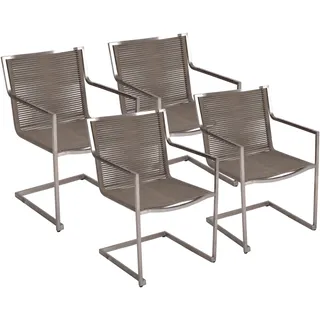 Garden Pleasure Sienna Gartenstuhl 56 x 57 x 87 cm edelstahl/grau 4er Set