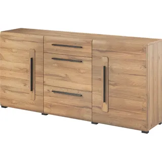 Sideboard Eiche Grandson Nb. TURDA-83 modern mit Metallgriffen, B/H/T: ca. 180/86/39 cm - Braun