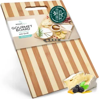 smartday Bambus Schneidebrett XXL 40×30 cm – Extra massiv & langlebig I Großes Holz Küchenbrett/Schneidbrett für Küche & Servieren